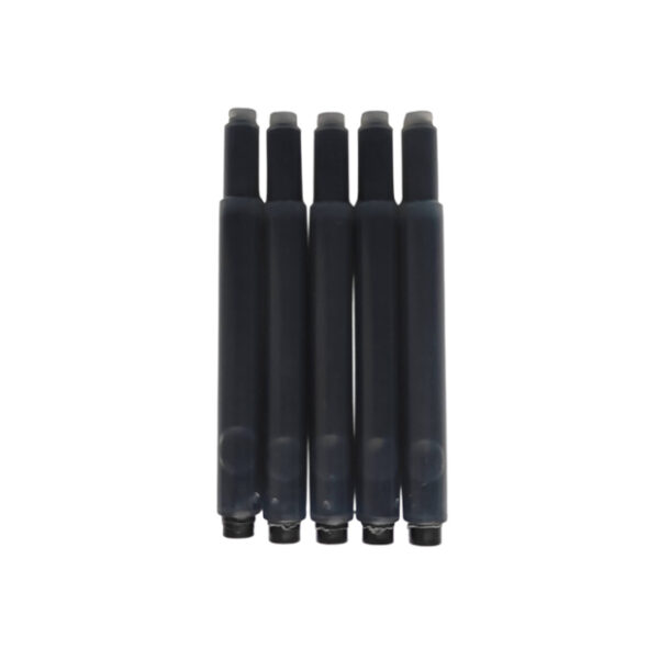 Pack of 5 Black Deluxe Ink Cartridges For 3.4mm Fountain Pens